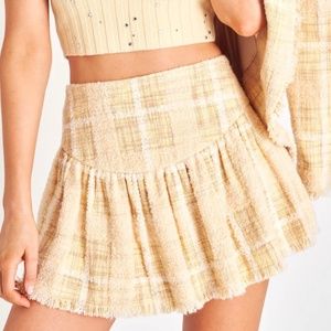 LoveShackFancy tweed mini skirt size 4